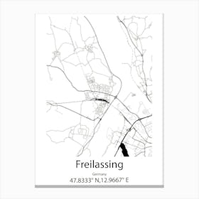 Freilassing,Germany Minimalist Map Canvas Print