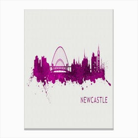 Newcastle Upon Tyne England City Purple Canvas Print