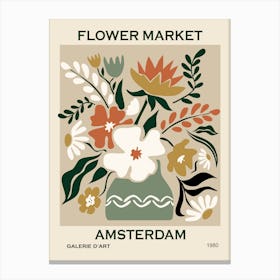 Flower Market Amsterdam 1 Canvas Print