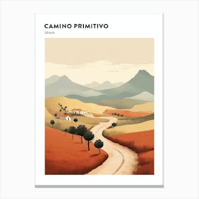 Camino Primitivo Spain 1 Hiking Trail Landscape Poster Canvas Print