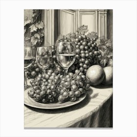 Grapes And Wine Canvas Print