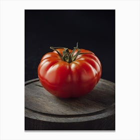 Tomato On A Wooden Board Canvas Print