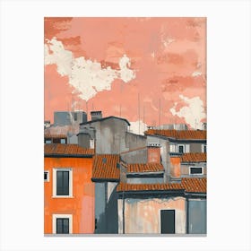 Milano Rooftops Morning Skyline 1 Canvas Print