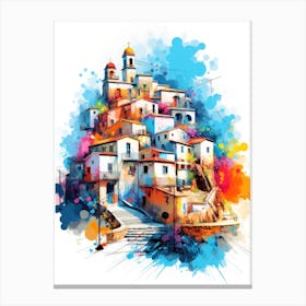 Abstract Village Painting Canvas Print