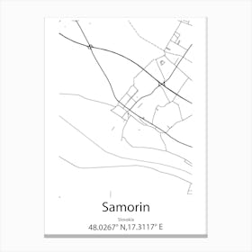 Samorin,Slovakia Minimalist Map Canvas Print