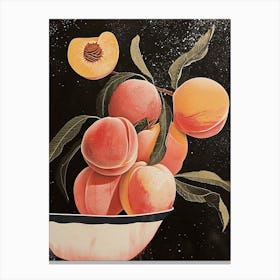 Abstract Art Deco Peach Explosion 4 Canvas Print