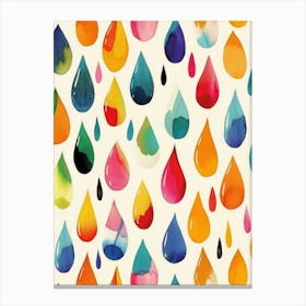 Watercolor Raindrops Canvas Print