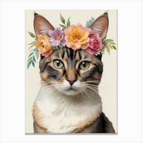 Balinese Javanese Cat With Flower Crown (25) Canvas Print