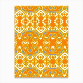 Orange And Blue Abstract Pattern Canvas Print