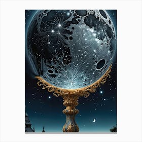 Moon And Stars Canvas Print