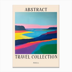 Abstract Travel Collection Poster Maldives 2 Canvas Print