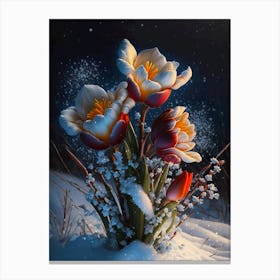 Snow flowers 2 Canvas Print