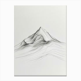 Mount Whitney Usa Line Drawing 2 Canvas Print