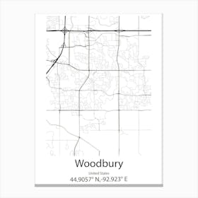 Woodbury,United States Minimalist Map Leinwandbild