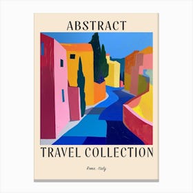 Abstract Travel Collection Poster Rome Italy 4 Canvas Print