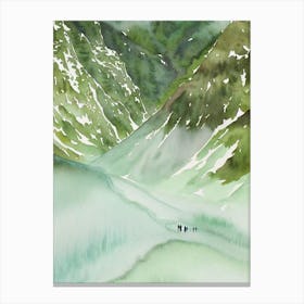 Jostedalsbreen National Park Norway Water Colour Poster Canvas Print