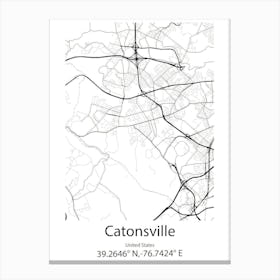 Catonsville,United States Minimalist Map Canvas Print