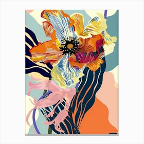 Colourful Flower Illustration Ranunculus 2 Canvas Print