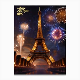 New Year'S Eiffel Tower, 2025 Canvas Print