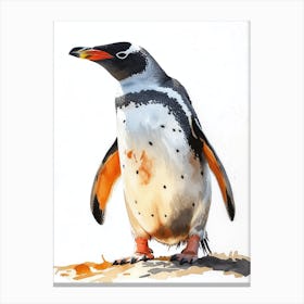 Humboldt Penguin Ross Island Watercolour Painting 1 Canvas Print