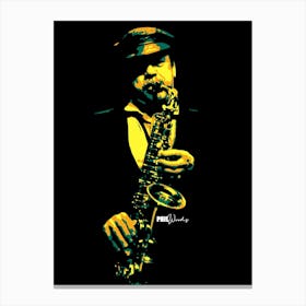 Phil Woods American Jazz Saxophonist in Colorful Pop Art Illustration Canvas Print