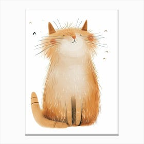 Turkish Angora Cat Clipart Illustration 4 Canvas Print