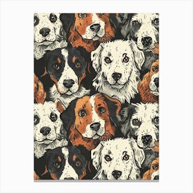 Perfectly Repeatable Artwork With Cute Dog Faces 19 Canvas Print