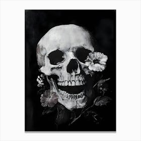 Skull And Flowers 1 Canvas Print