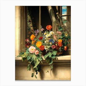 Window Sill With Flowers 1 Canvas Print