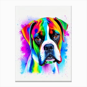Boxer Rainbow Oil Painting dog Canvas Print
