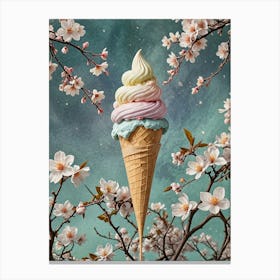 Cherry Blossom Ice Cream Cone no2 Canvas Print