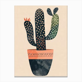 Pincushion Cactus Minimalist Abstract Illustration 2 Canvas Print