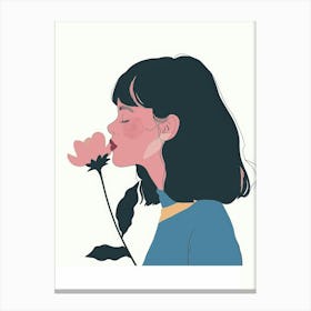 Girl With Flower 3 Canvas Print