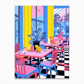 Colour Pop Retro Diner 1 Canvas Print