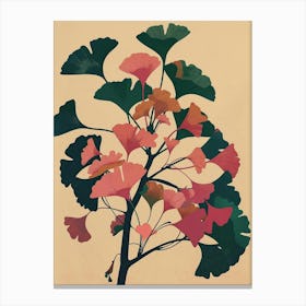 Ginkgo Tree Colourful Illustration 3 Canvas Print