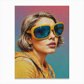 Girl In Sunglasses Canvas Print