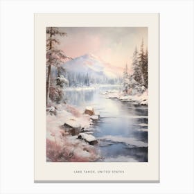 Dreamy Winter Painting Poster Lake Tahoe Usa 4 Canvas Print