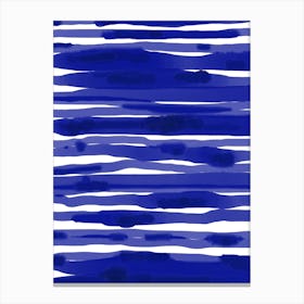 Blue Yves Klein Watercolour Abstract Lines Canvas Print