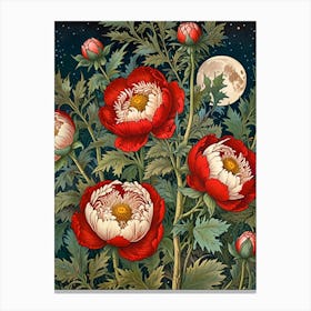 William Morris Peonies At Night Canvas Print