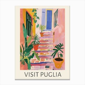 Visit Puglia Travel Poster Canvas Print