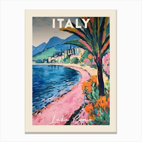 Lake Como Italy 8 Fauvist Painting  Travel Poster Canvas Print
