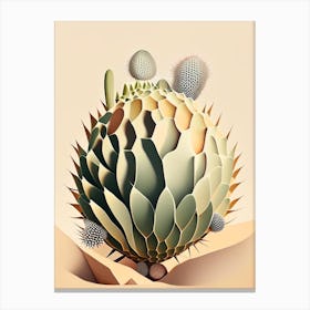 Peyote Cactus Neutral Abstract 1 Canvas Print