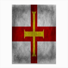 Guernsey Flag Texture Canvas Print