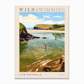 Wild Swimming At Llyn Peninsula Wales 2 Poster Canvas Print