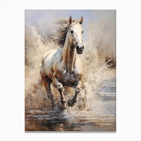 A Horse Painting In The Style Of Wash Technique 2 Canvas Print