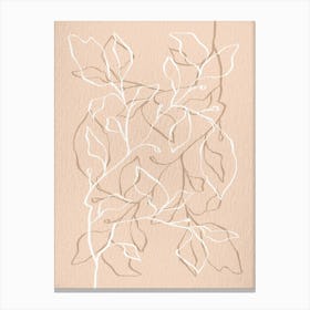 Beige Plant Love Canvas Print