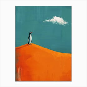 Penguin In The Desert 3 Canvas Print