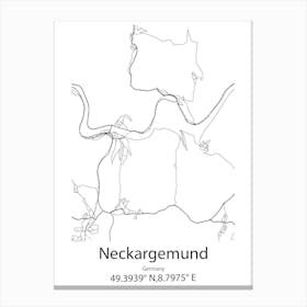 Neckargemund,Germany Minimalist Map Canvas Print