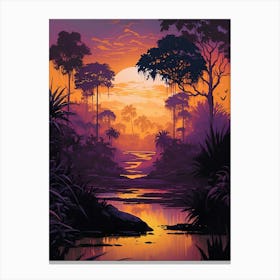 Sunset In The Jungle Canvas Print