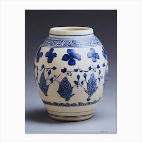 Blue And White Vase.13 Canvas Print